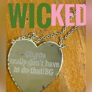 Wicked (custom) Gold plated inscribed necklace (distressed)